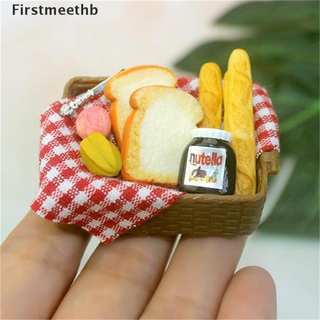 [firstmeethb] 1:12 casa de muñecas miniatura desayuno set cesta de pan casa de muñecas accesorios de comida caliente