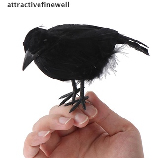 [atractivefinewell] simular pluma de cuervo artificial cuervo prop halloween pájaro fiesta realista