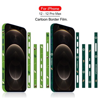 Iphone12Promax 12Mini moda de dibujos animados protector de marco lateral película iPhone12 Invisible Bumber marco cubierta de la película pegatina