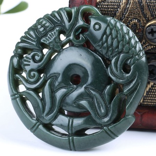 Hetian Jade natural rico, hay más que un tránsito colgante, tarjeta Qingyu Rong, cuerpo de jade, hombres, collar de mujeres