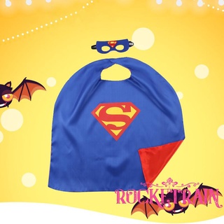 Y&l ❥Conjunto de ropa de dos piezas para niños, azul rojo impermeable capa y máscara de ojos para juego de disfraces (1)
