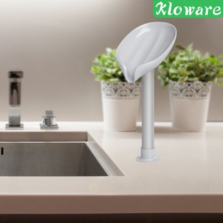 [KLOWARE] Soporte de jabón duradero para ducha, baño, barra de jabón, bandeja de esponja, soporte de esponja con ventosa en forma de hoja, jabón, caja de drenaje