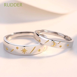 timón coreano anillos abiertos conjunto amante de cobre pareja anillos estrella luna ajustable tamaño para hombres sol para las mujeres joyería de moda