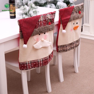 Cubierta de la silla de navidad de papá noel muñeco de nieve decoraciones para el hogar silla cubierta trasera