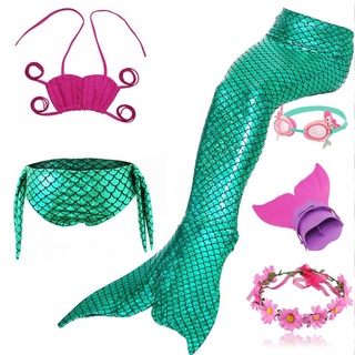 2021 nuevas niñas colas de sirena para natación Cosplay traje de baño niños princesa sirena cola nadable Sexy Bikini lindo Swimwe (1)