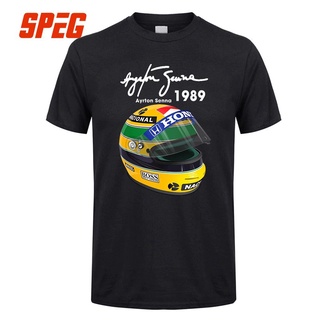 JCFS🔥Productos al contado🔥Ayrton Senna casco 1 carrera 1989 camisetas para deportes hombres camiseta