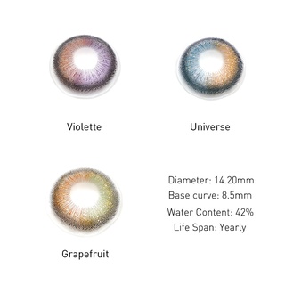 UYAAI 2 unids/par serie Aether lente de contacto de color anual cosmética ojo colorido lente de contacto 0 grados Aether serie pomelo (3)