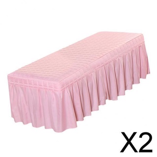 [Shiwaki3] 2x cosmética lino masaje mesa falda belleza cama cubierta 75x31\" rosa