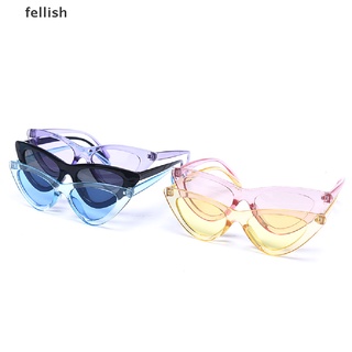 [fellish] lentes de sol retro de ojo de gato para mujer/lentes de sol triangulares transparentes coloridos 436co (7)