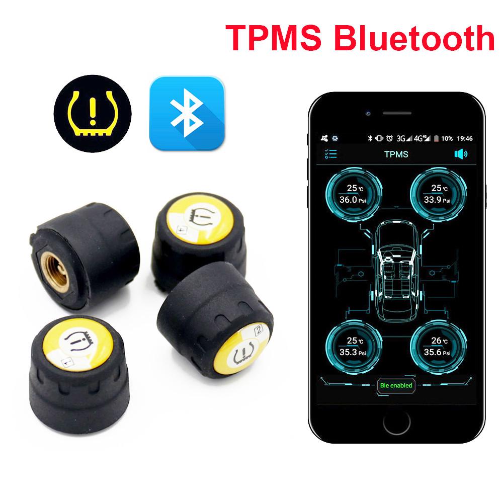 TPMS Bluetooth 4.0 Sistema de control de presión de neumáticos externo universal Sensor de presión de neumáticos Fácil instalación para Android IOS