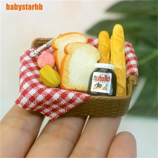 [babystarhb] 1:12 casa de muñecas miniatura desayuno set cesta de pan casa de muñecas accesorios de comida (8)
