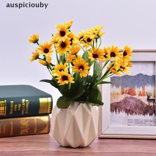 (auspiciouby) 1pc 1bunch 22 cabezas girasol seda ramo de flores artificiales para decoración del hogar en venta
