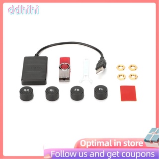 Ddhihi Sistema De Monitor De Presión De Neumáticos USB Para Coche TPMS Monitorización De Alarma Con Sensor Externo Para Navegación Android