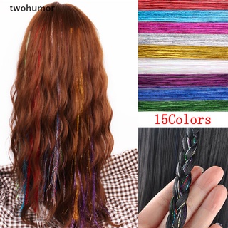 [twohumor] 120 hebras de pelo tinsel bling seda cabello llamarada hebras purpurina arco iris decoración del cabello [twohumor]