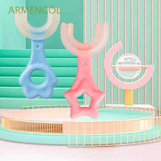 armengol 2-12 años en forma de u cepillo de dientes lindo limpiador de dientes niños cepillo de dientes conveniente diario 360 grados estrella limpieza de dientes de mano cuidado oral