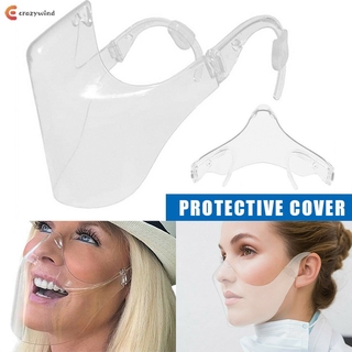 Máscara Duradera Cara Acrílica Seguridad Protector Facial Anti-Niebla Cubierta Boca Combinar Plástico Reutilizable Transparente (1)