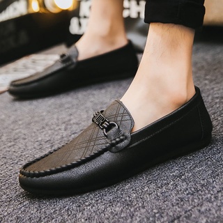 Guisantes zapatos de los hombres transpirable zapatos de los hombres zapatos de los hombres casual zapatos de cuero de los hombres perezosos zapatos de un solo pedal