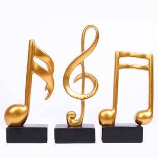 3 piezas de decoración Musical escultura Musical estatua música nota figura para el hogar