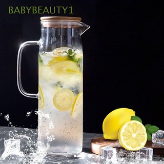 Babybeauty1 olla De Café Transparente De gran capacidad con mango y tapa Resistente al Calor/hervidor De vidrio