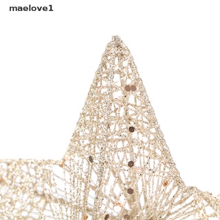 [maelove1] Top De Árbol De Navidad Con Purpurina De Oro , Diseño De Estrella De Hierro , Decoraciones Navideñas Para El Hogar (4)