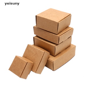 [yei] 10 unids/set cubo de papel kraft caja de regalo de boda regalo fiesta suministros caja de artesanía 586co