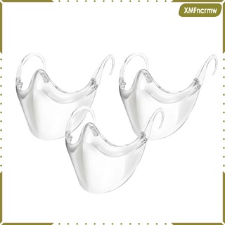 3 Máscara Transparente Escudo Facial Lavable Antiniebla Media Cara Cubierta Visera