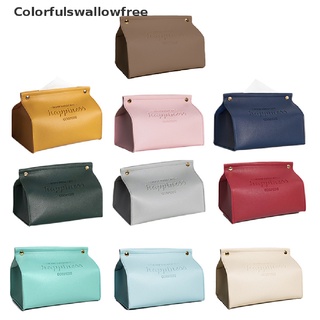 colorfulswallowfree cuero caja de pañuelos hogar sala de estar decoración dormitorio escritorio caja de almacenamiento belle