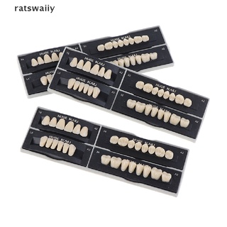 ratswaiiy 28 unids/caja a2 dental sintético polímero dientes conjunto completo resina dentadura dental dientes co