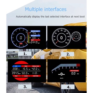 kit de sensor completo racing obd2 head up display digital dashboard boost calibre velocidad rpm agua aceite temperatura voltaje egt afr medidor alarma (7)