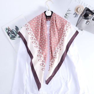FUNDID Gift Square Scarf Long Shawl Silk Scarf Twill Fashion Female Girl Soft Decoration Accessories/Multicolor (5)