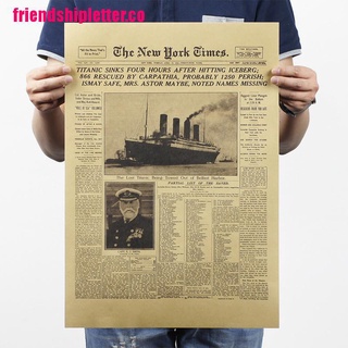 [F1CO] póster de papel kraft para new york times, diseño retro histórico, póster de pared