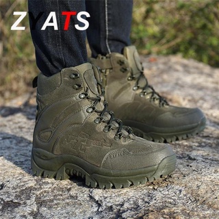 Zyats hombres de alta calidad de cuero de seguridad botas de trabajo impermeable zapatos de herramientas de (8)