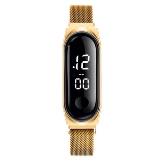 Reloj para mujer Reloj digital de acero inoxidable de lujo Reloj informal para mujer LED (4)