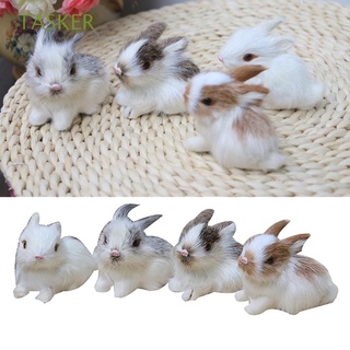 tasker lindo conejos simulación blanco pascua peluche conejo realista miniaturas figuras animal modelo 5cm juguete para niños