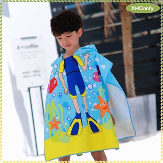 toalla de baño de playa con capucha para bebé, suave, toalla de playa, encubrimiento de la piscina, poncho para niños, regalo de 1-7 años (2)