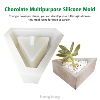 Decoración del hogar de jardín hecho a mano Durable antiadherente suculenta triángulo maceta molde de silicona (5)