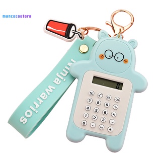Mancocostore Mini Calculadora De Plástico con colgante De oso/Mini Calculadora Para Bolsa