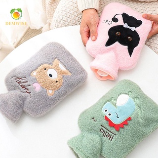 DEMWISE Hot Water Bottle cover Thick Hot Water Bottles Warm Hand Feet With Knitted Soft Cozy Cover Hot Water Bag Portable Winter 1000ml Pocket Girls Cartoon Hand Warmer/Multicolor
