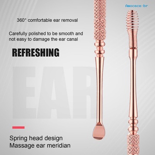 AM 2Pcs/Set Ear Pick Spiral Head Spring Stainless Steel Massage Flexible Ear Wax Remover Canal Cleaner for Unisex (1)