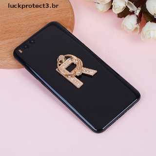 [luckprotect3.br] Soporte de anillo de dedo con letras de metal de diamante/soporte para teléfono móvil