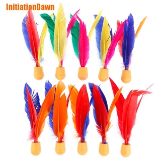 Initiationdawn> 10Pcs bola de bádminton al aire libre niños goma volante pluma volante (1)