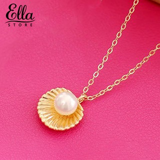 [ne1] collar para mujer perla shell charm pulido (8)