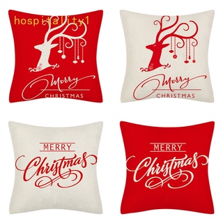 Christmas linen pillow cover home decoration pillow holiday party sofa cushion cover