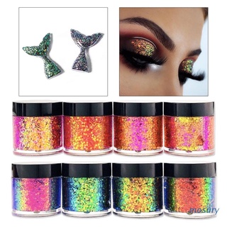 Mosury 8 Colors Nail Art Glitter Sparkle Sequins Holographic Metallic Flakes Nail Decor