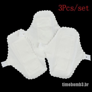 (Timebomb3) 3 pzs almohadillas De algodón reutilizables De tela Menstrual para el baño femenino