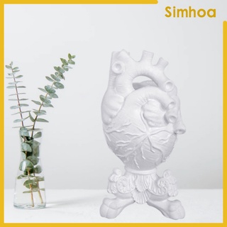 [BRSIMHOA] Jarrón anatómico de corazón de resina arte maceta creativa forma de corazón jarrón encimera de escritorio ornamento de mesa florero flor jarrón (1)