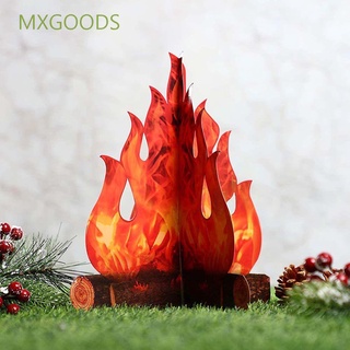 Mxgoods Safe Paperboard Campfire Festival Artificial hoguera Halloween decoración 3D navidad fiesta decoración falso Camping fuego antorcha de cartón llama