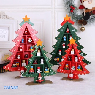 Tern Christmas Tree Hanging Decoration,Creative Tabletop Ornament Painted Star Wooden Crafts Xmas New Year Home Party Decor