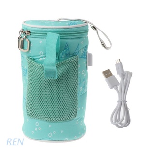 REN USB Baby Bottle Warmer Heater Insulated Bag Travel Cup Portable In Car Heaters Drink Warm Milk Thermostat Bag For Feed Newborn