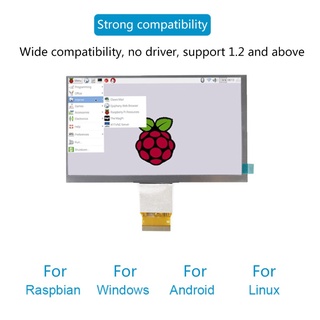 koou hdmi compatible con vga lcd controlador de la junta 7 pulgadas 7:1 1024x600 tft ips pantalla lcd de la máquina de trabajo con raspeberry pi (6)